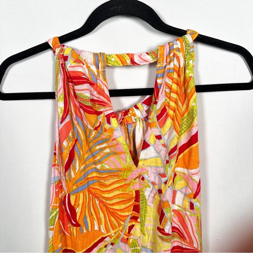 C&C California Linen Blend Tropical Halter Trapeze Sundress NWT Small - Picture 8 of 13